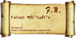 Falusi Mátyás névjegykártya
